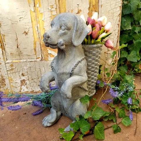 Magnesium Labrador Retriever Dog Figurine Garden Planter Statue
