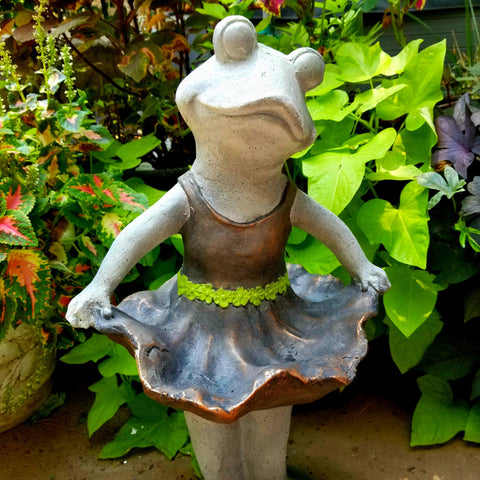 Magnesium Standing Ballet Frog With Tutu Garden Decor Figurine Statue