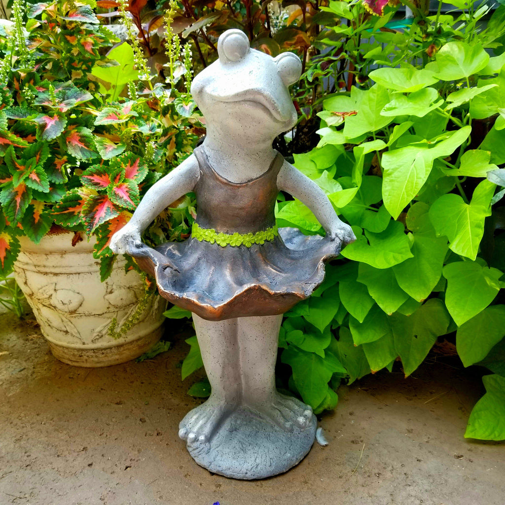 Magnesium Standing Ballet Frog With Tutu Garden Decor Figurine Statue