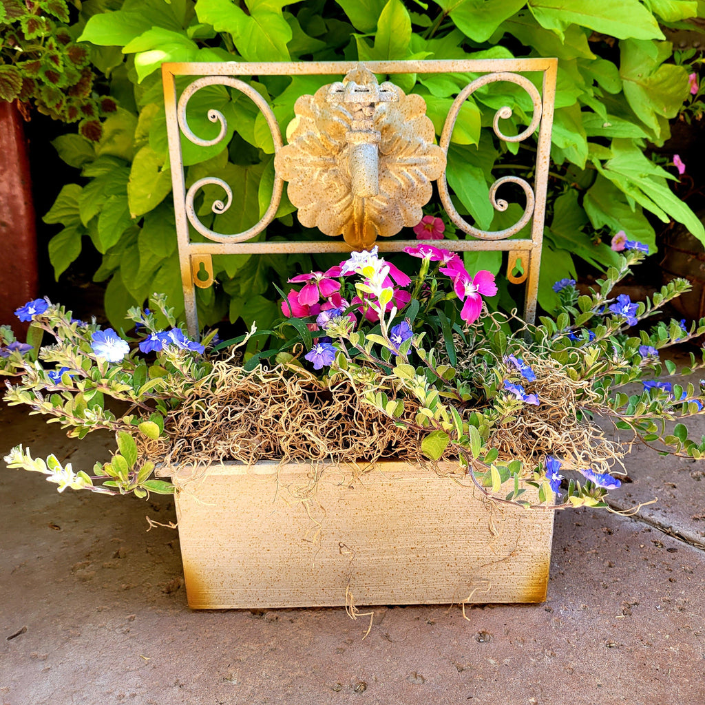 wall trellis planter Metal Wall Hanging Garden Trellis Box with Faucet Flower Planter