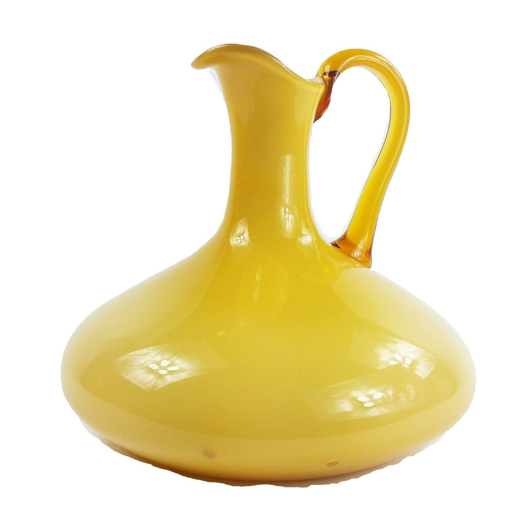 Mid Century Cased Glass Pitcher Amberina