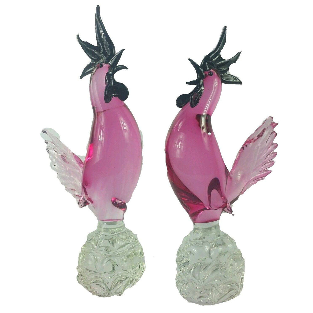 Murano Glass Roosters Set of 2