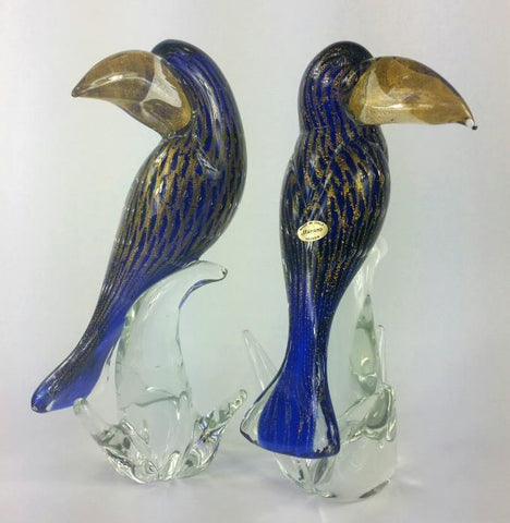 Murano Glass Toucan Birds Set Of 2