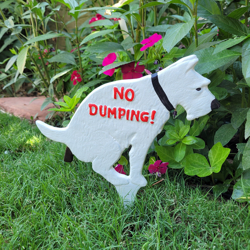 No Dumping Dog Poop Yard Sign To Keep Dogs Off Grass And Garden