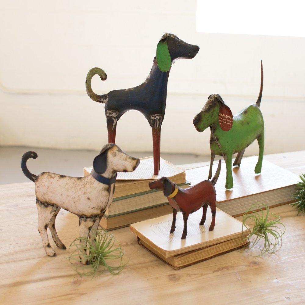 Reclaimed Vintage Style Metal Dog Set Of 4