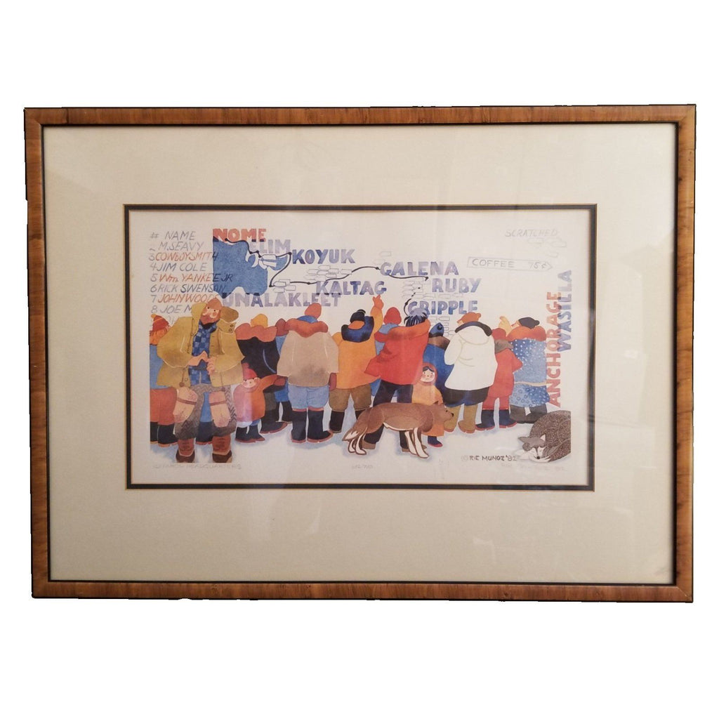 Rie Munoz Limited Edition Lithograph Titled Iditarod Headquarters