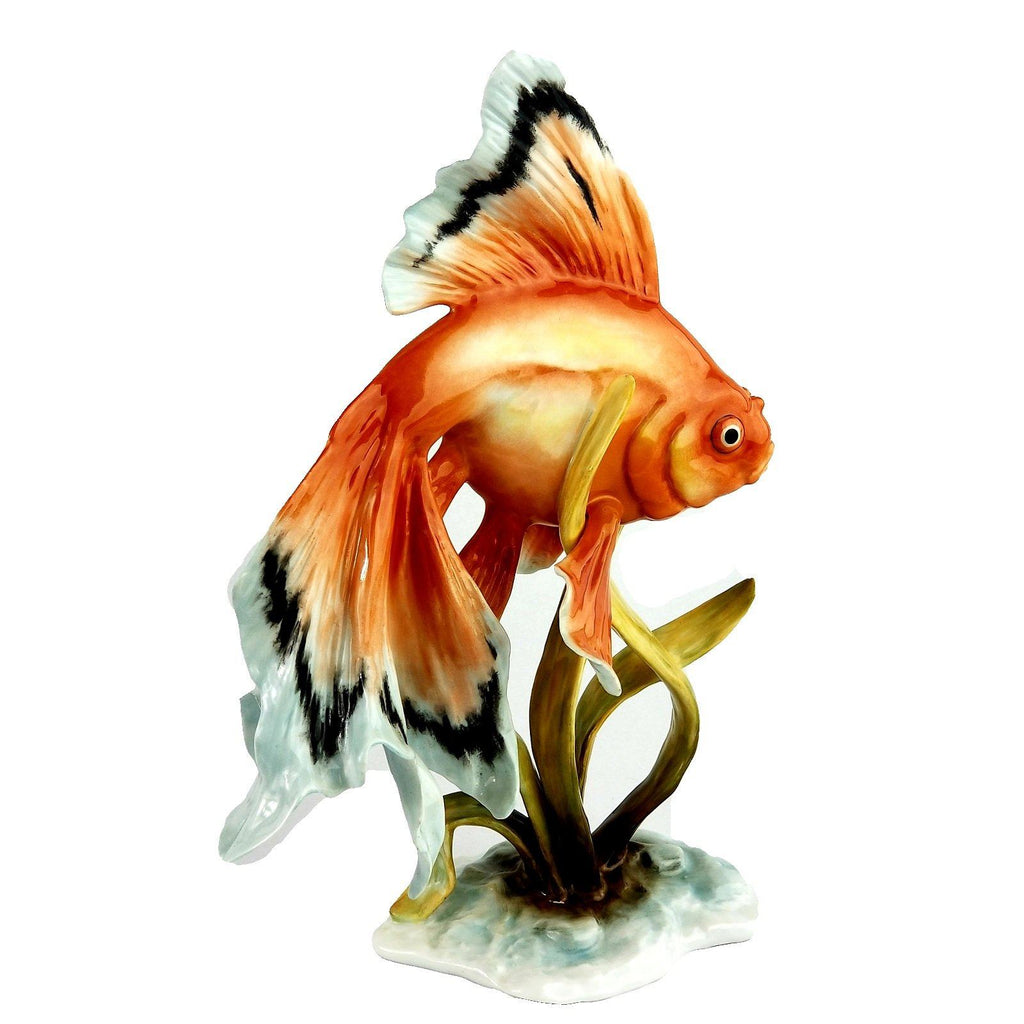 Rosenthal Heidenreich Porcelain Goldfish Figurine 10.5"