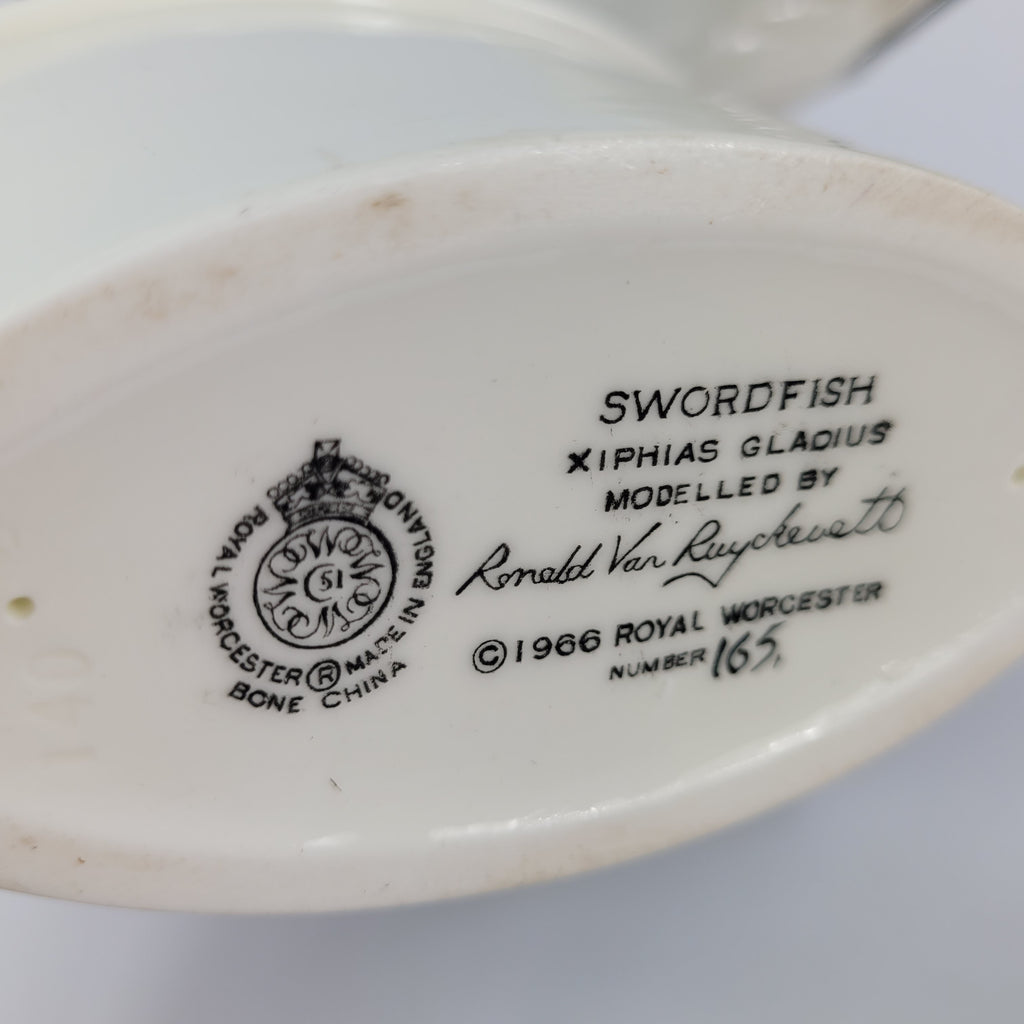 Royal Worcester Swordfish Sporting Fish Figurine R.Van Ruyckevelt