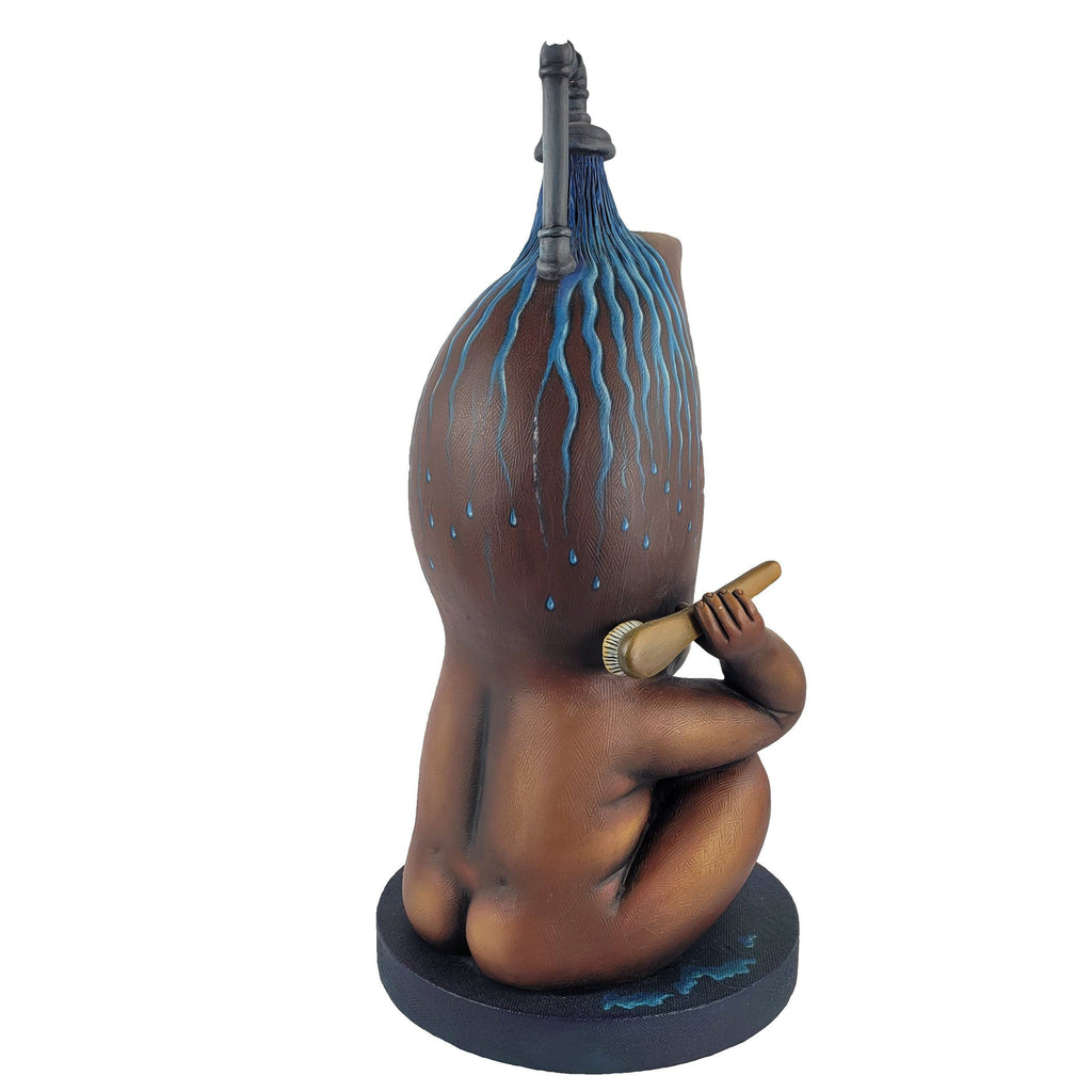 Sergio Bustamante Modern Ceramic Sculpture Crescent Moon In The Shower