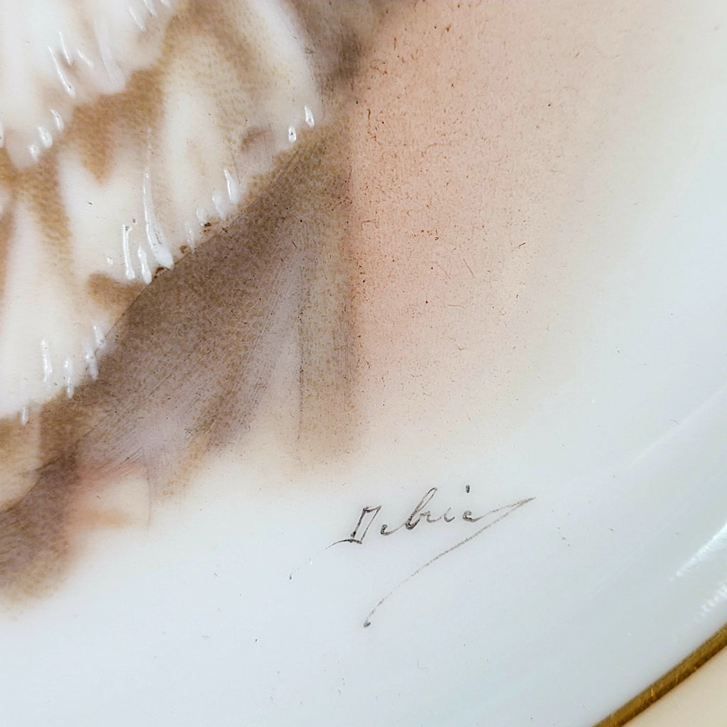 Signed Antique Sevres Hand Painted Madam De Lamballe Porcelain Portrait Plate