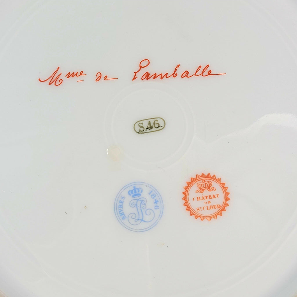 Signed Antique Sevres Hand Painted Madam De Lamballe Porcelain Portrait Plate