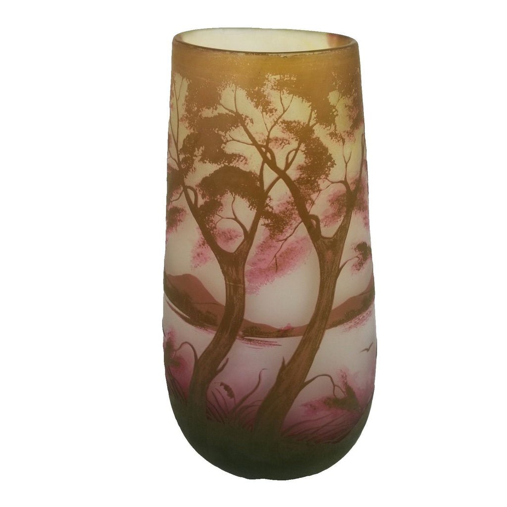 Signed Arsall French Cameo Art Glass Vase