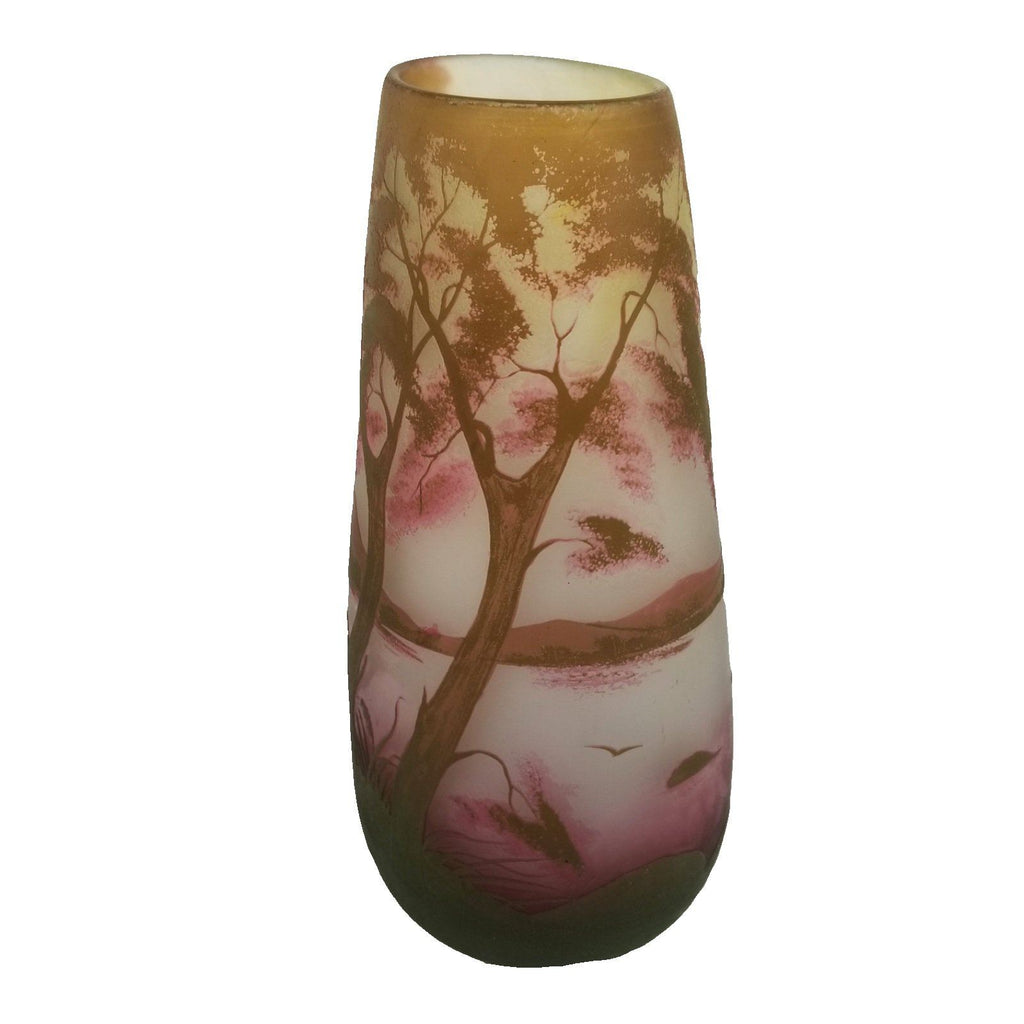 Signed Arsall French Cameo Art Glass Vase