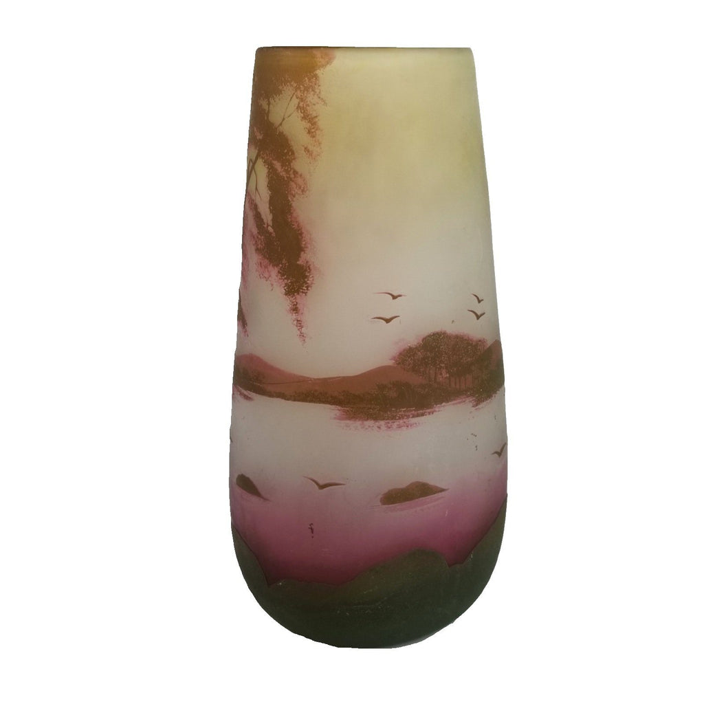 Signed Arsall French Cameo Art Glass Vase