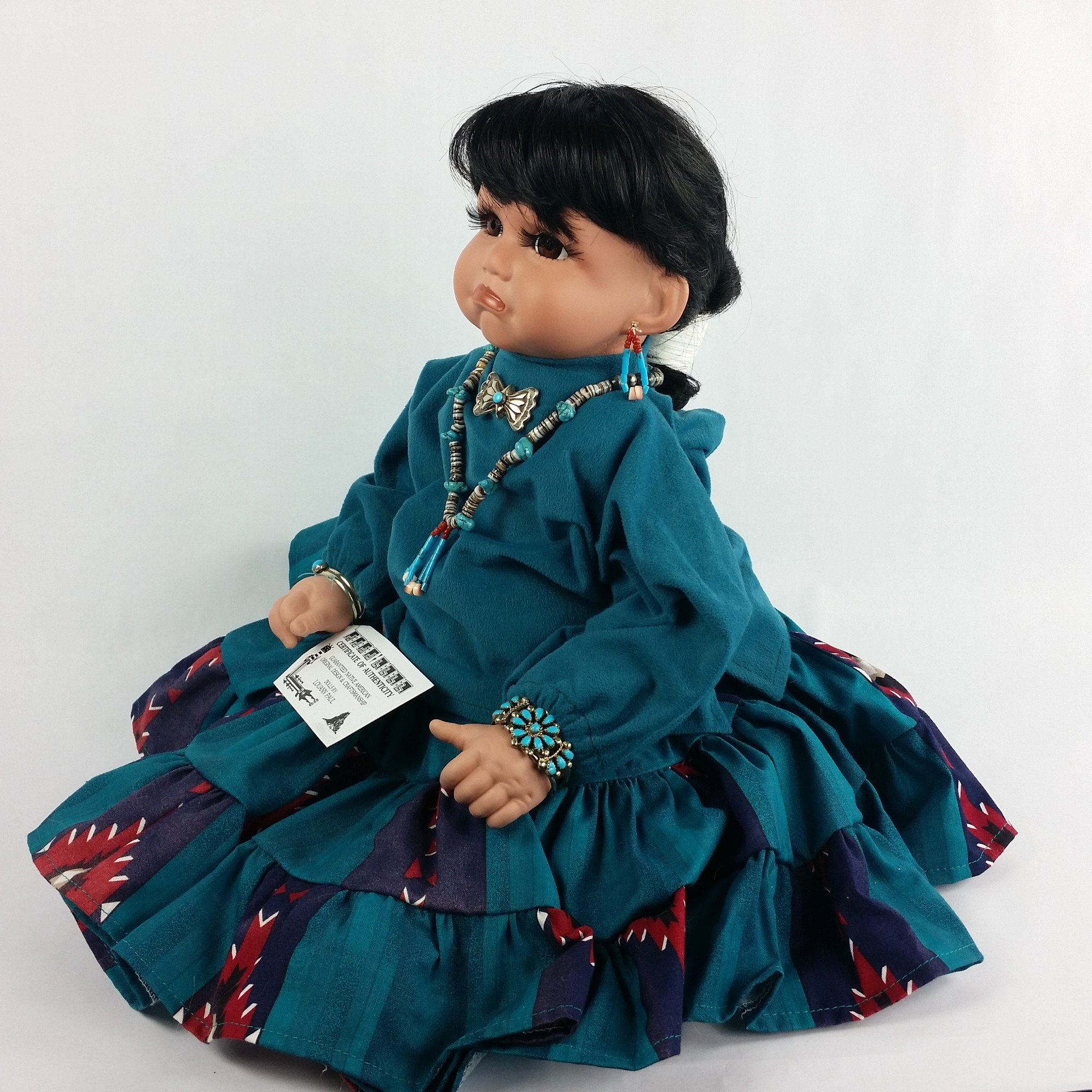 Signed Native American Indian Porcelain Doll Signed Native American Indian Porcelain Doll