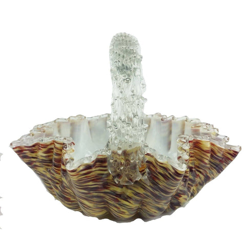 Stevens and Williams Thorn Handle Spatter Glass Basket