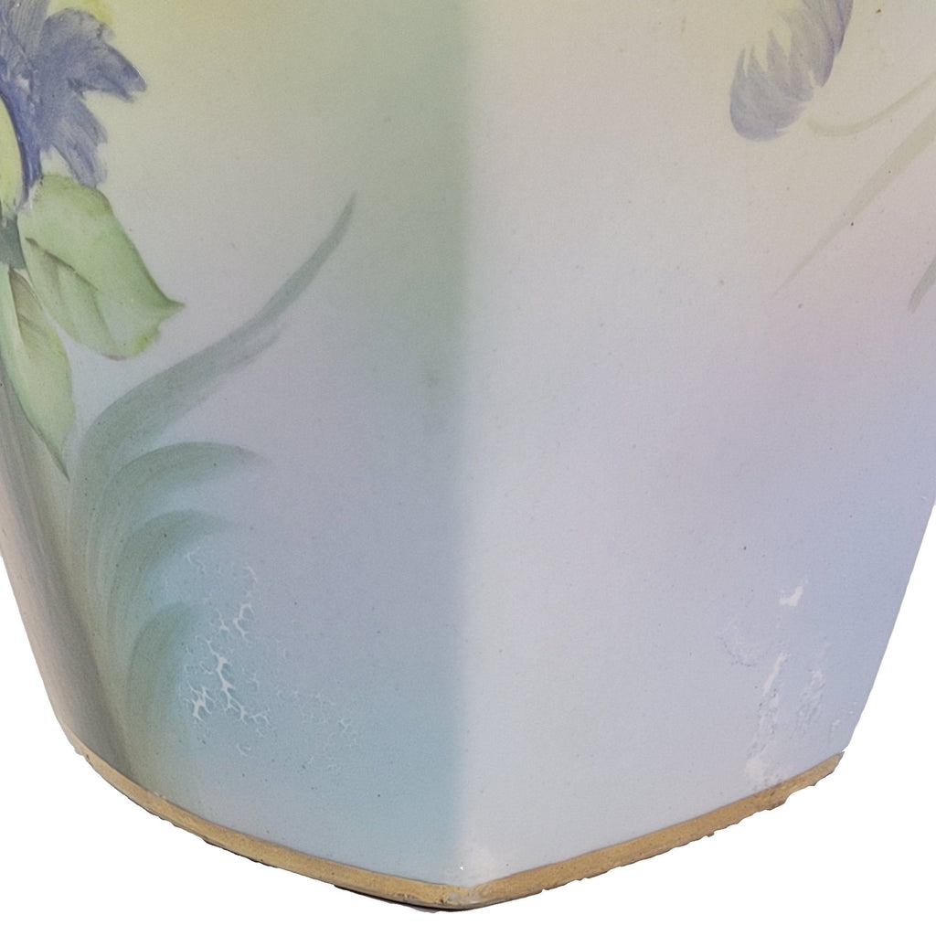 Vintage Hand Painted Nippon Porcelain Vase Double Dolphin Handles