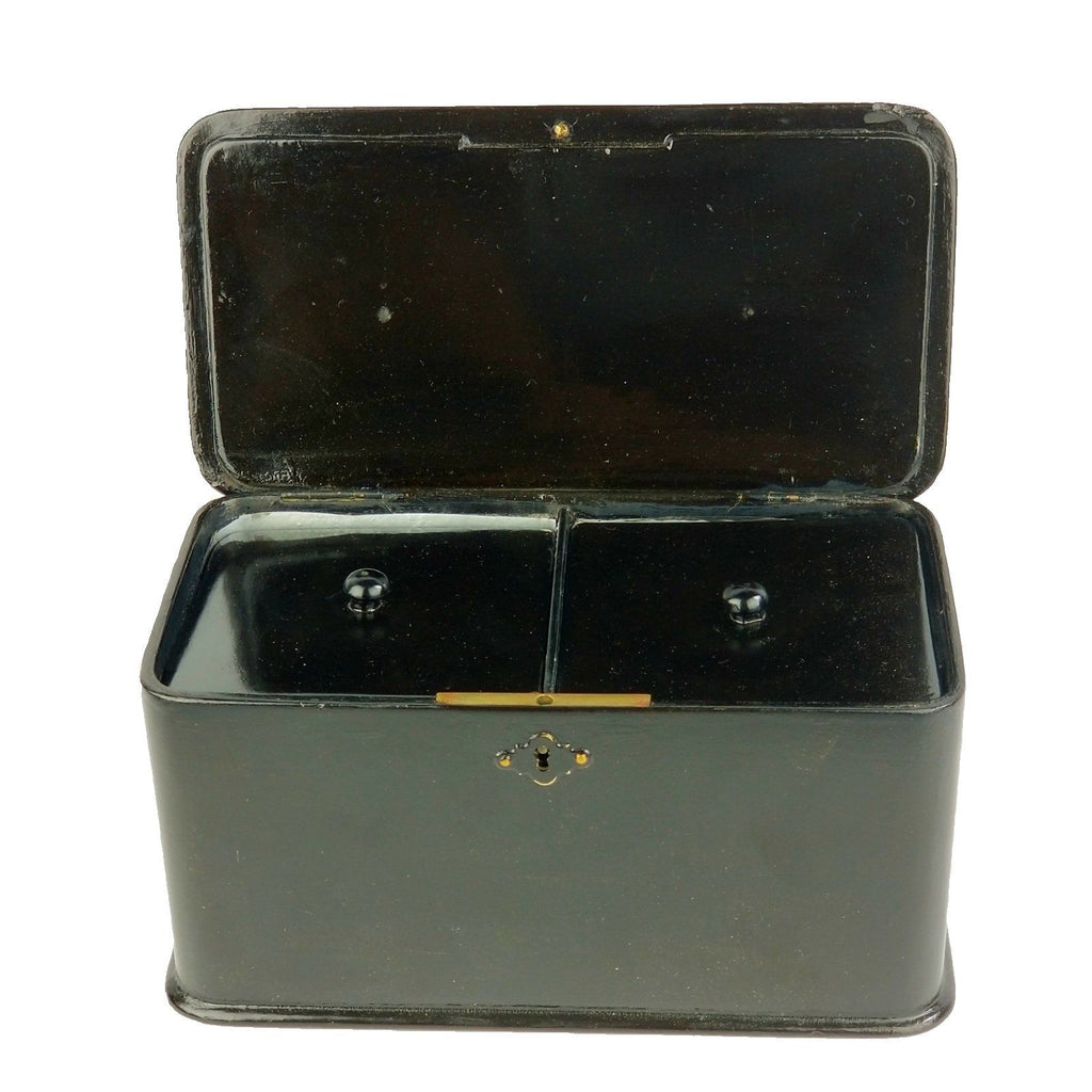 Vintage Lacquer Tea Caddy Box with English Horse Scene
